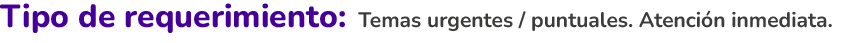 Tipo de requerimiento