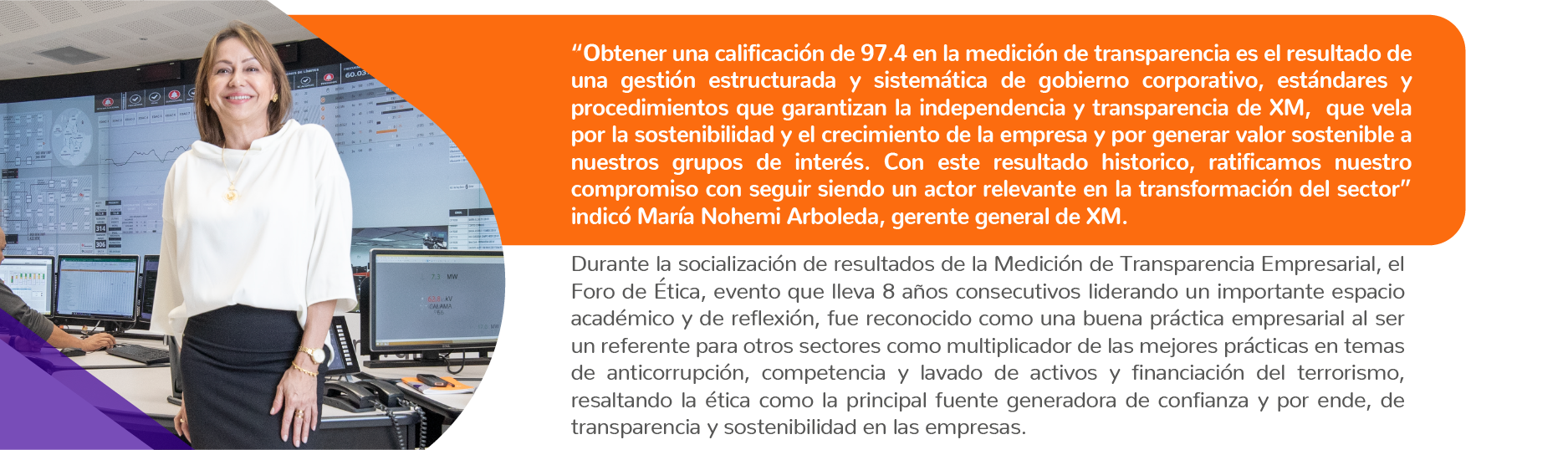  97.4 puntos obtenidos por XM en Medición de Transparencia Empresarial 3