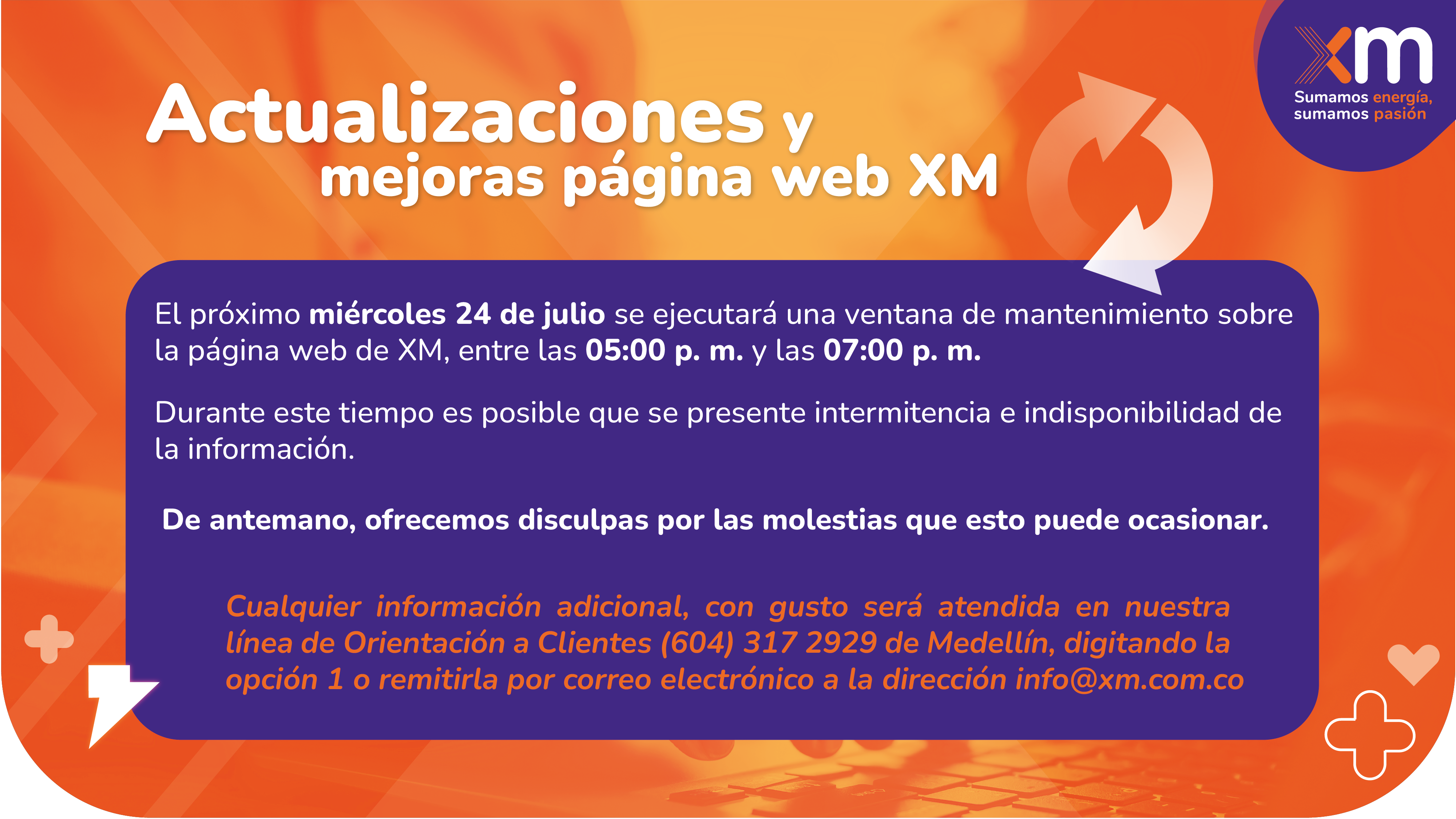 Actualizaciones y mejoras página web XM