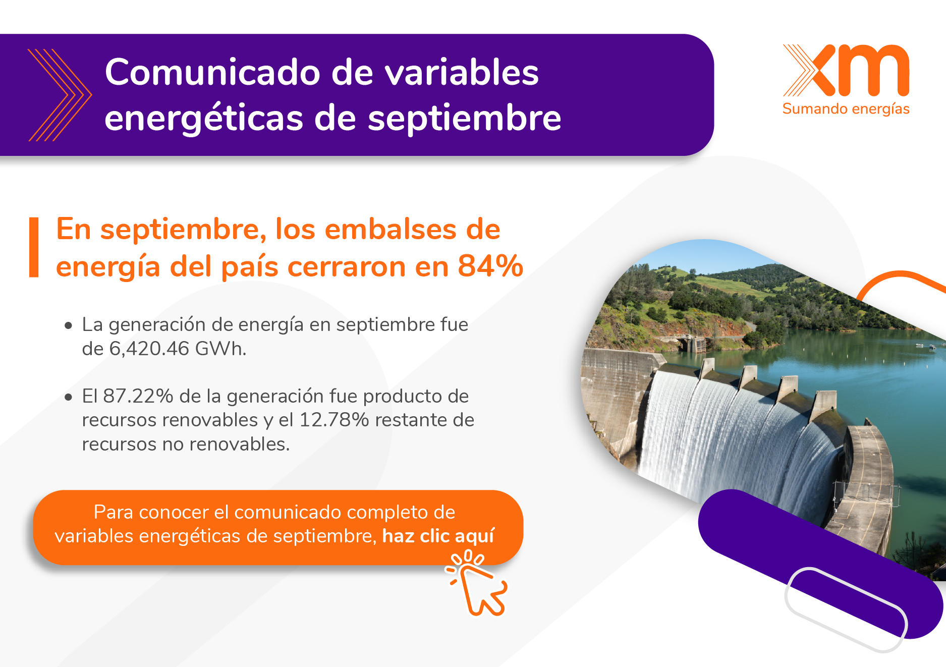 Comunicado de variables energéticas de septiembre