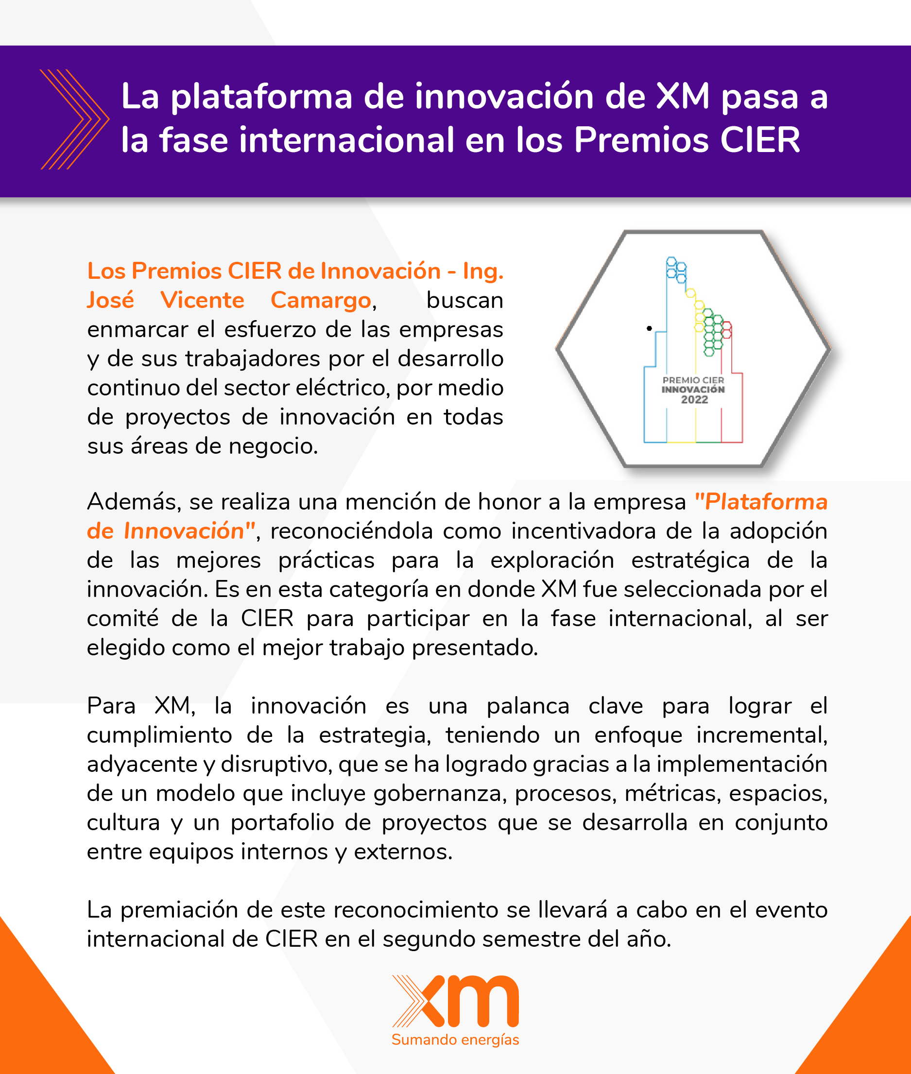 Fase internacional premios CIER de innovación