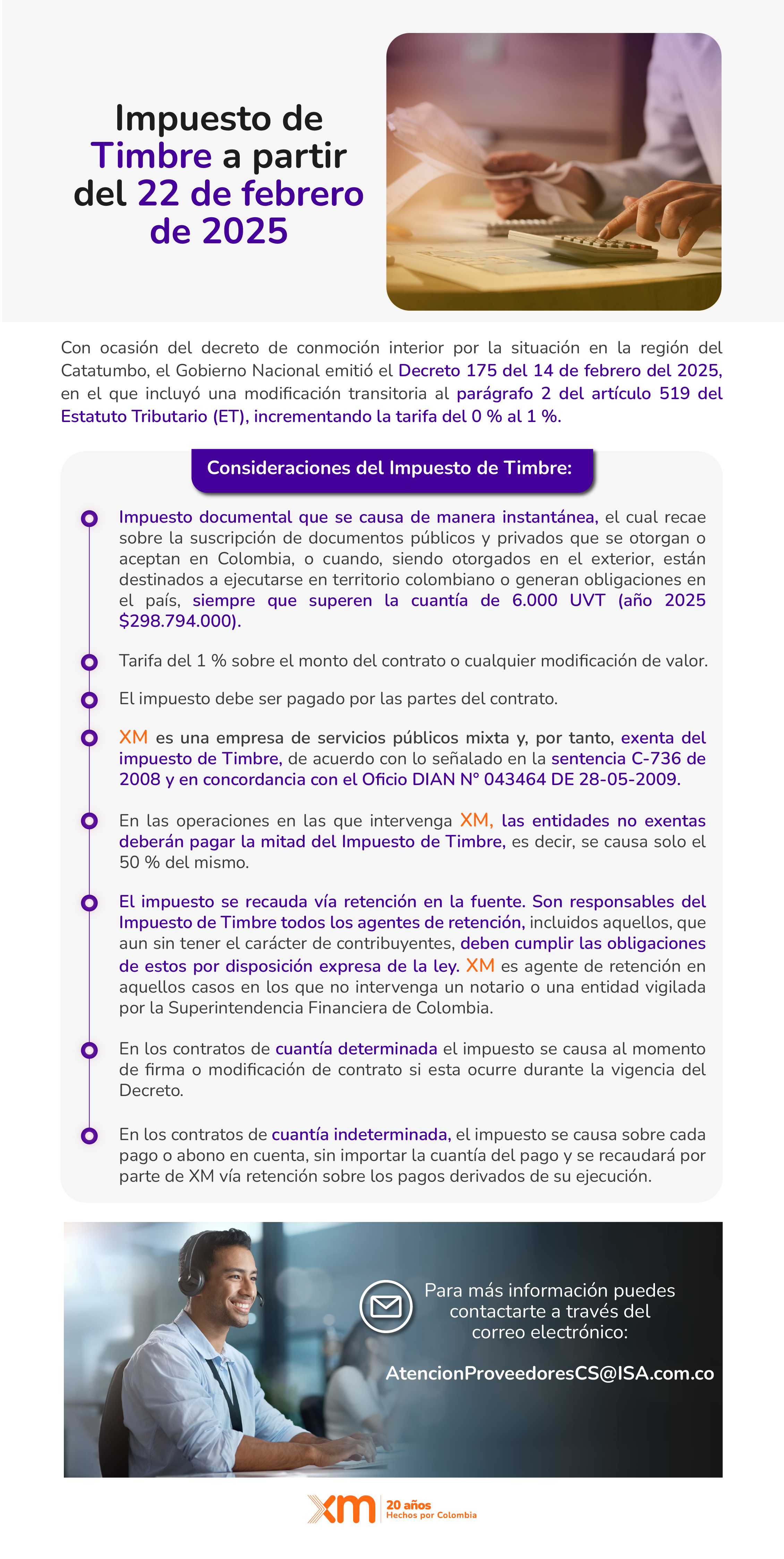 Impuesto de Timbre a partir del 22 de febrero de 2025
