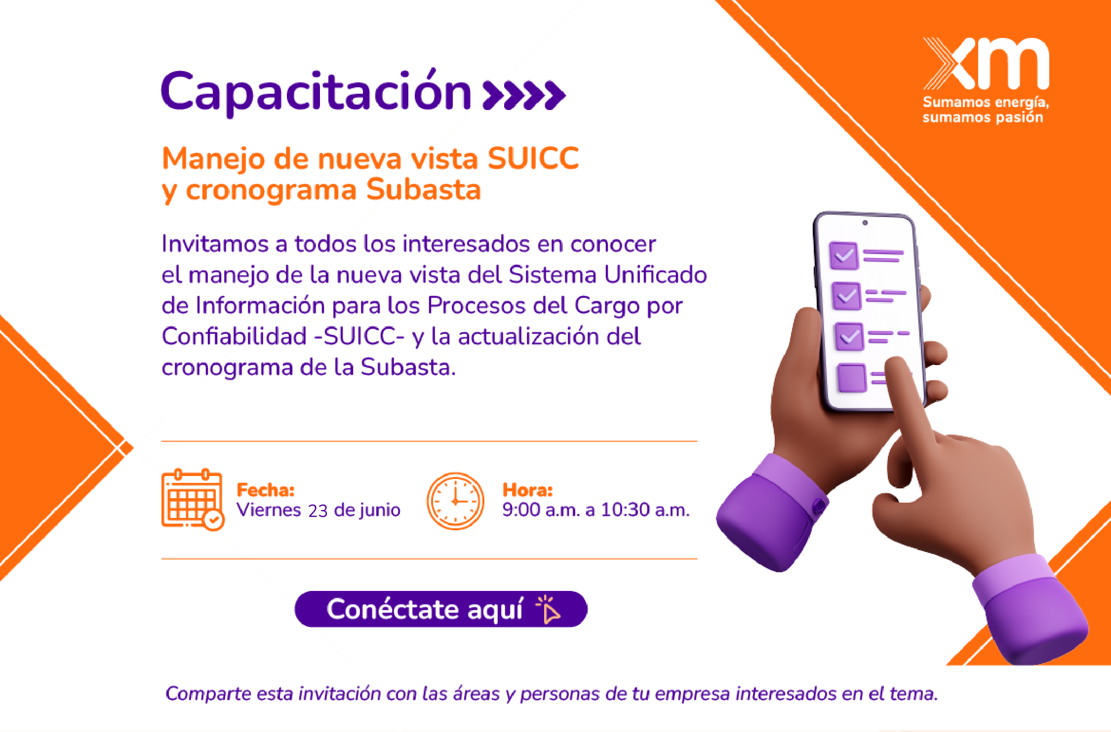 Capacitación: Manejo de nueva vista SUICC y cronograma Subasta 