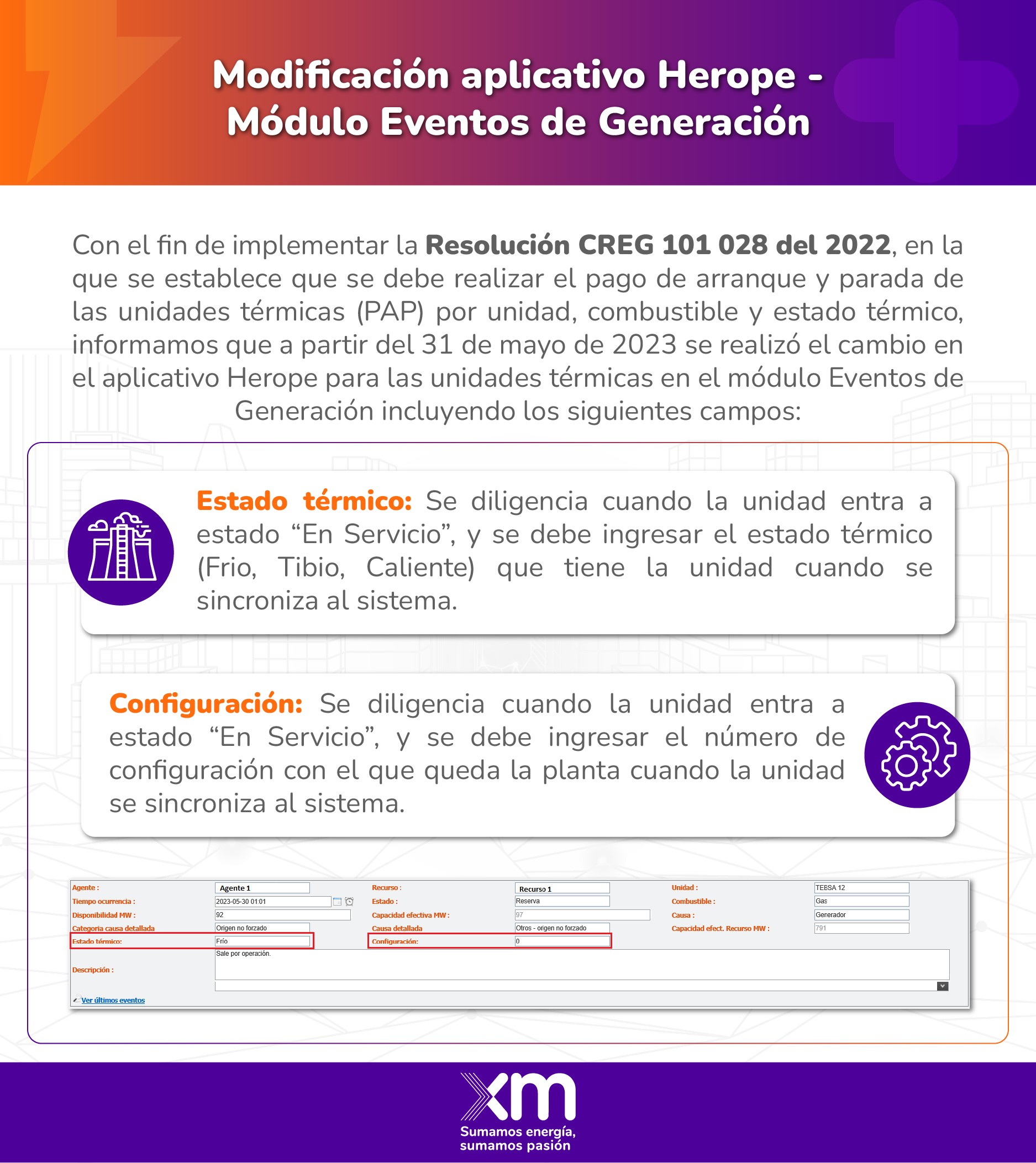 Modificación del aplicativo Herope