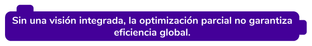 Sin una visión integrada, la optimización parcial no garantiza eficiencia global