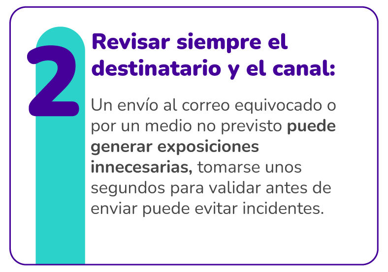 2. Revisar siempre el destinatario y el canal