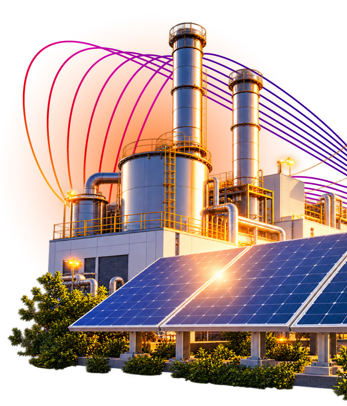 Planta térmica y paneles solares