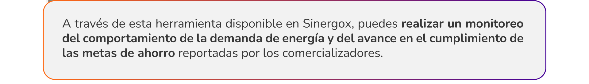 Información sobre disponibilidad en Sinergox