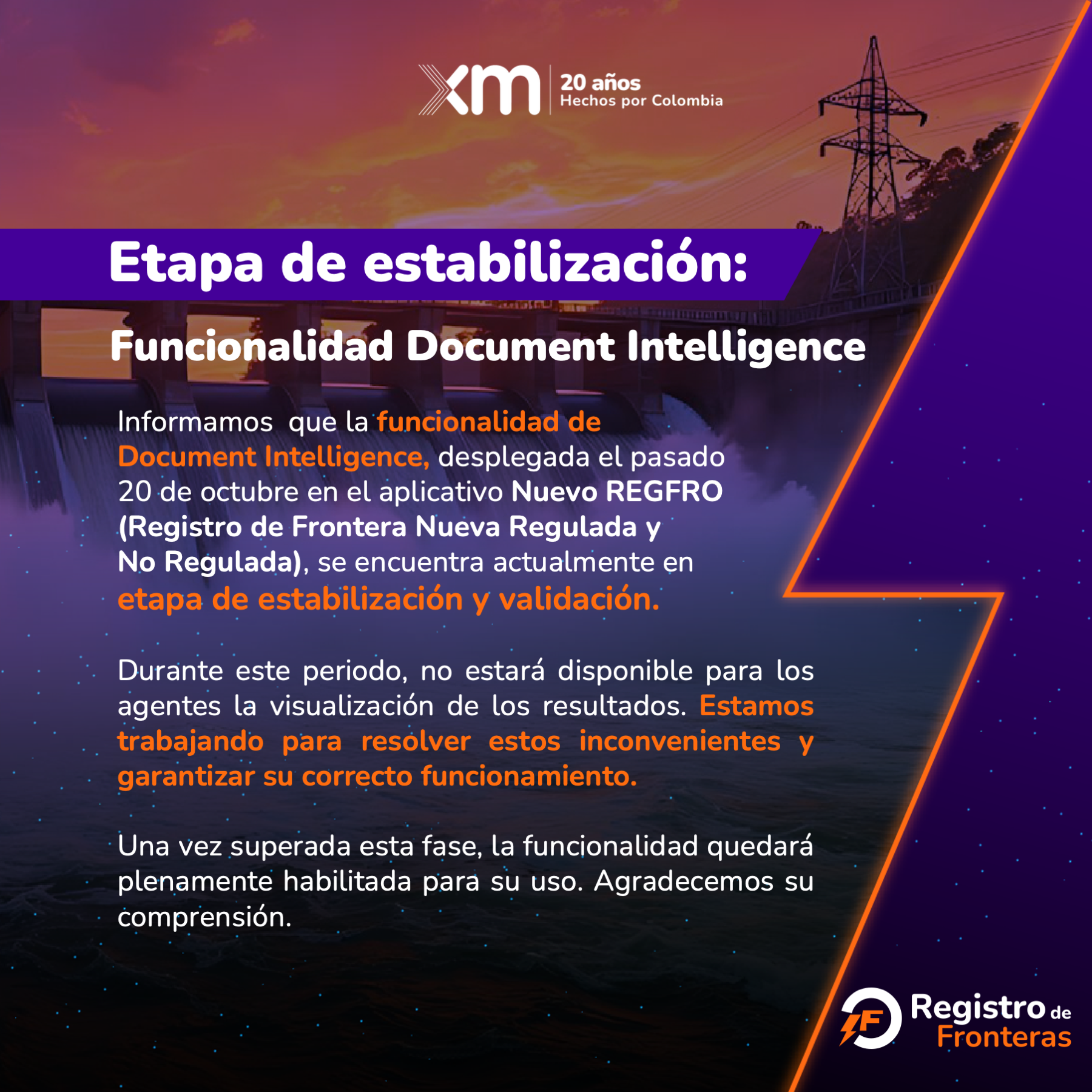 Etapa de estabilización: funcionalidad Document Intelligence en aplicativo Nuevo REGFRO
