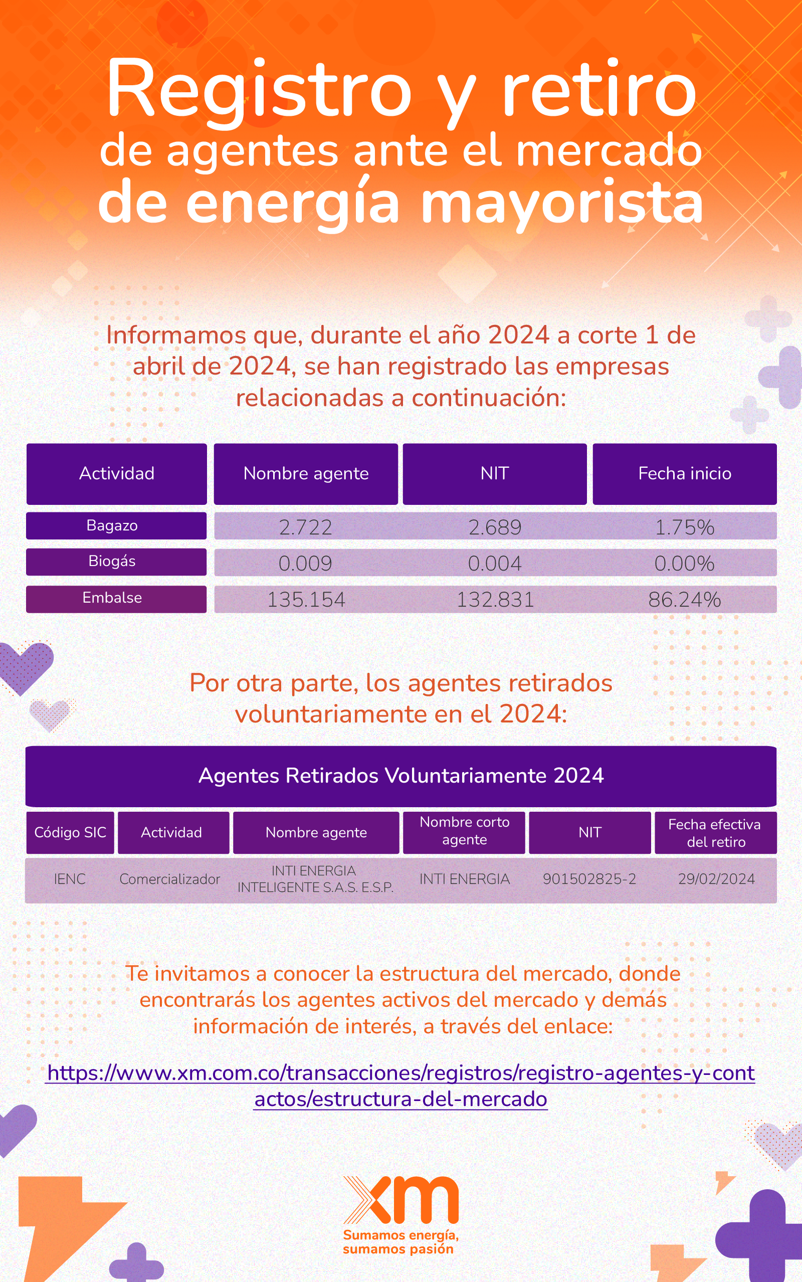 Registro y retiro de agentes ante el mercado de energía mayorista 