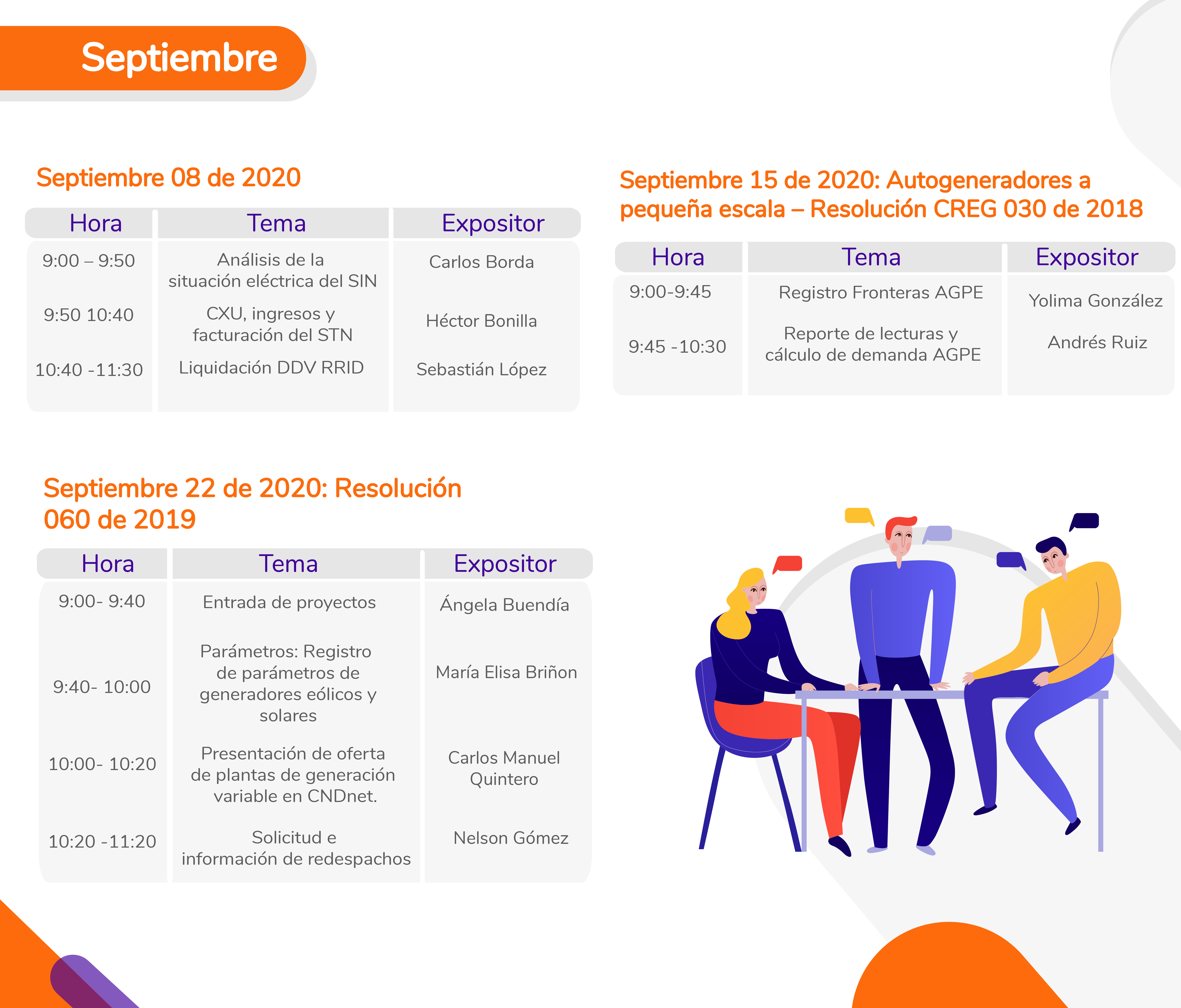 Agenda capacitación de agentes septiembre