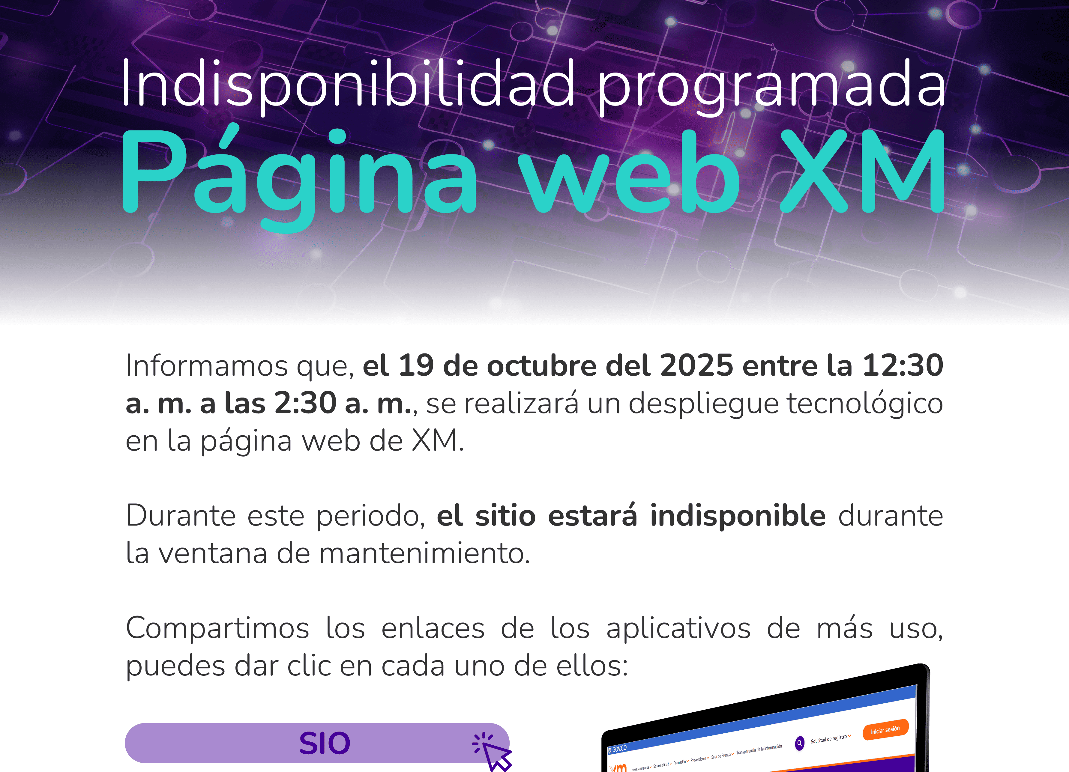 indisponibilidad programada 1