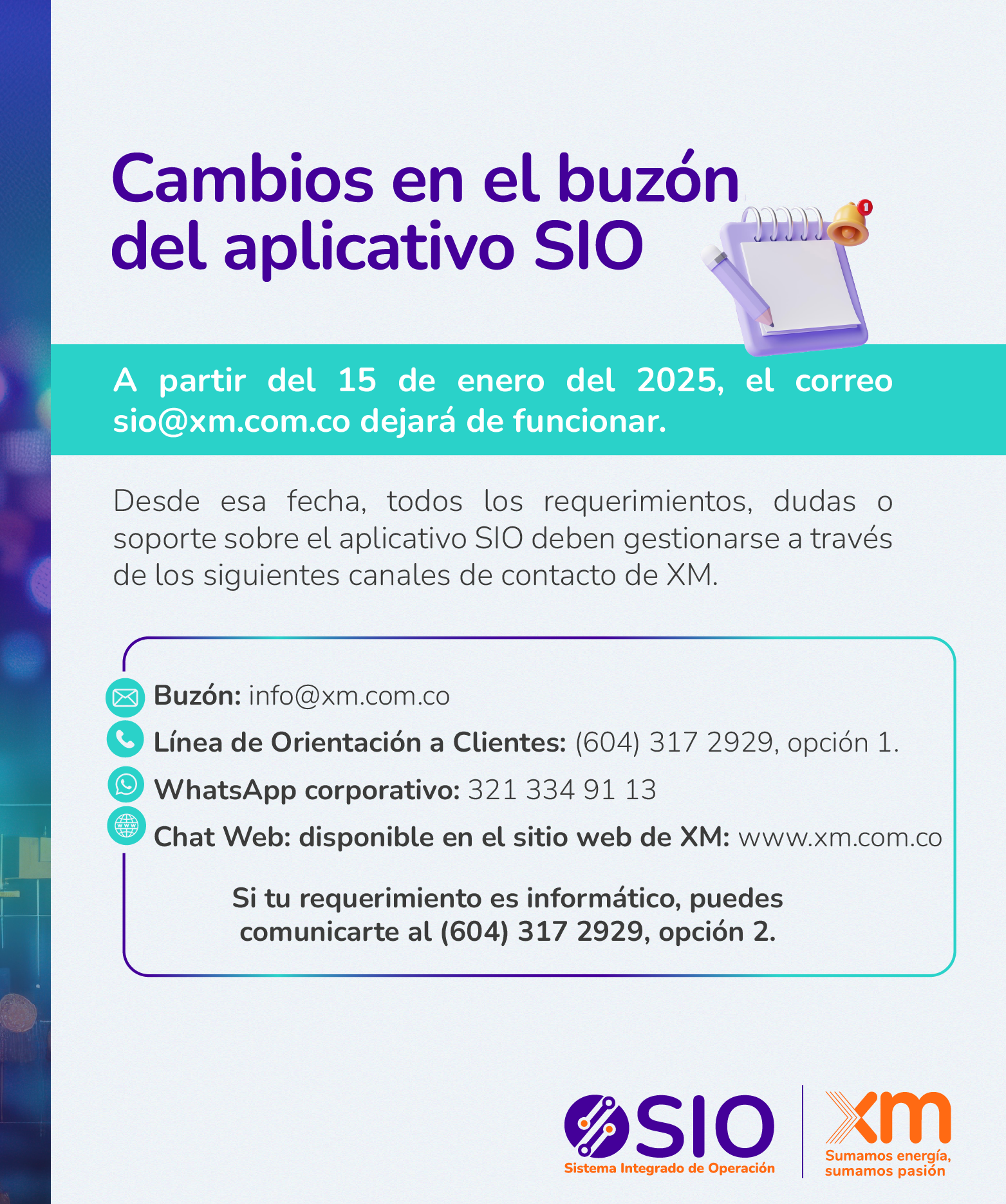 Cambios en el buzón del aplicativo SIO