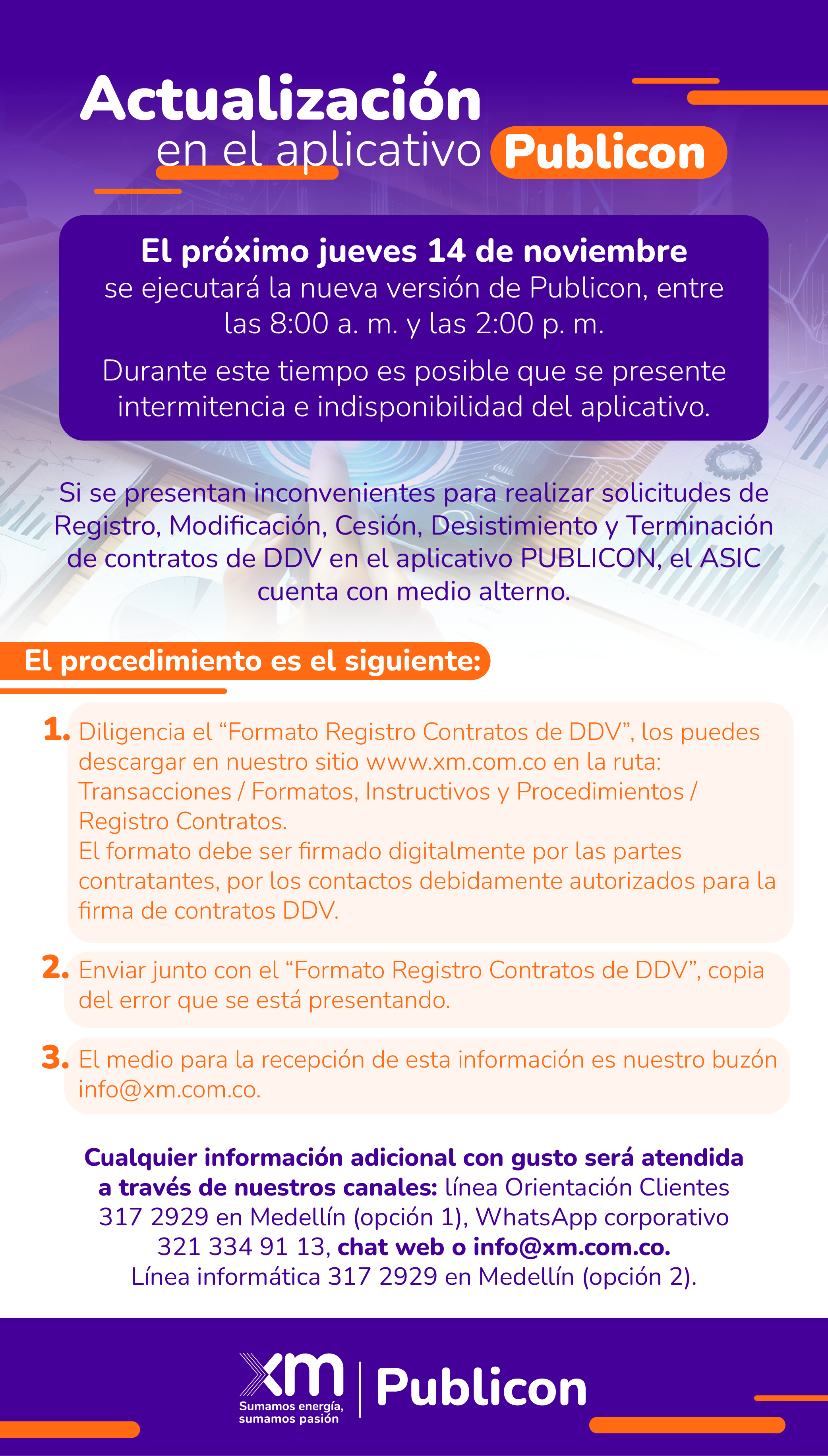 Indisponibilidad programada aplicativo Publicon
