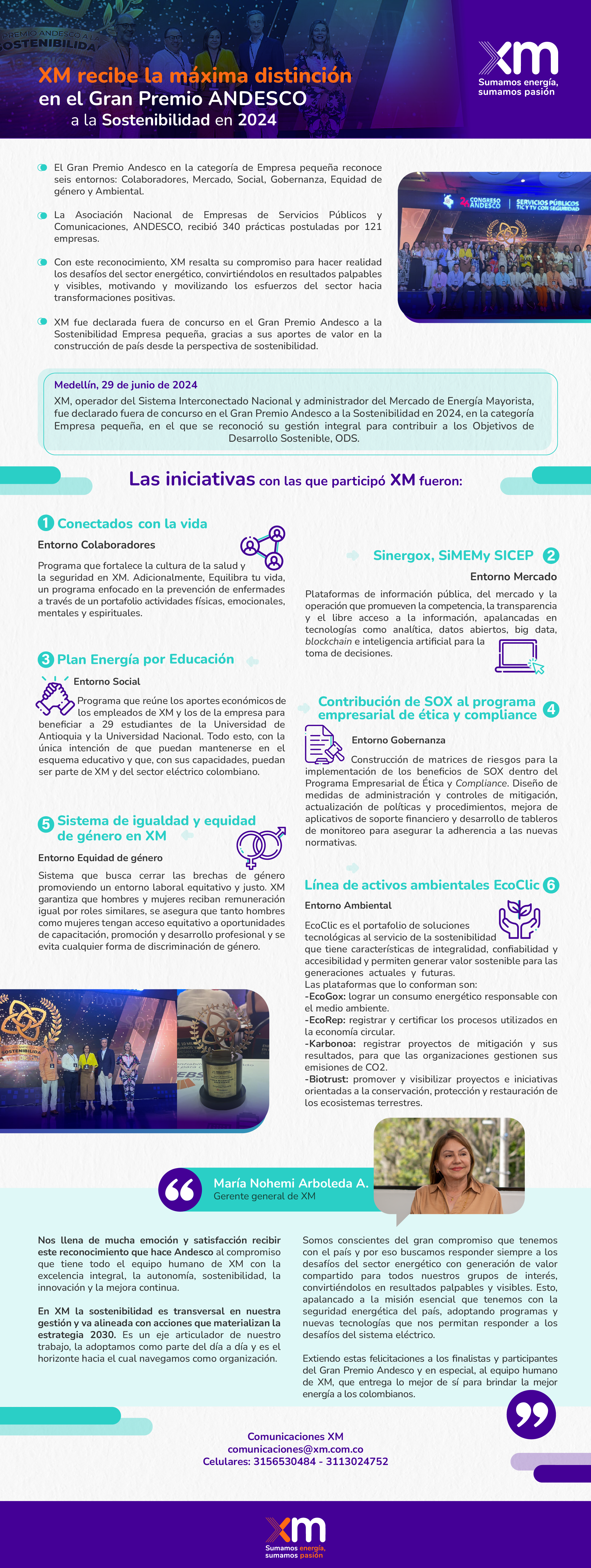 Comunicado de prensa premio Andesco a la Sostenibilidad