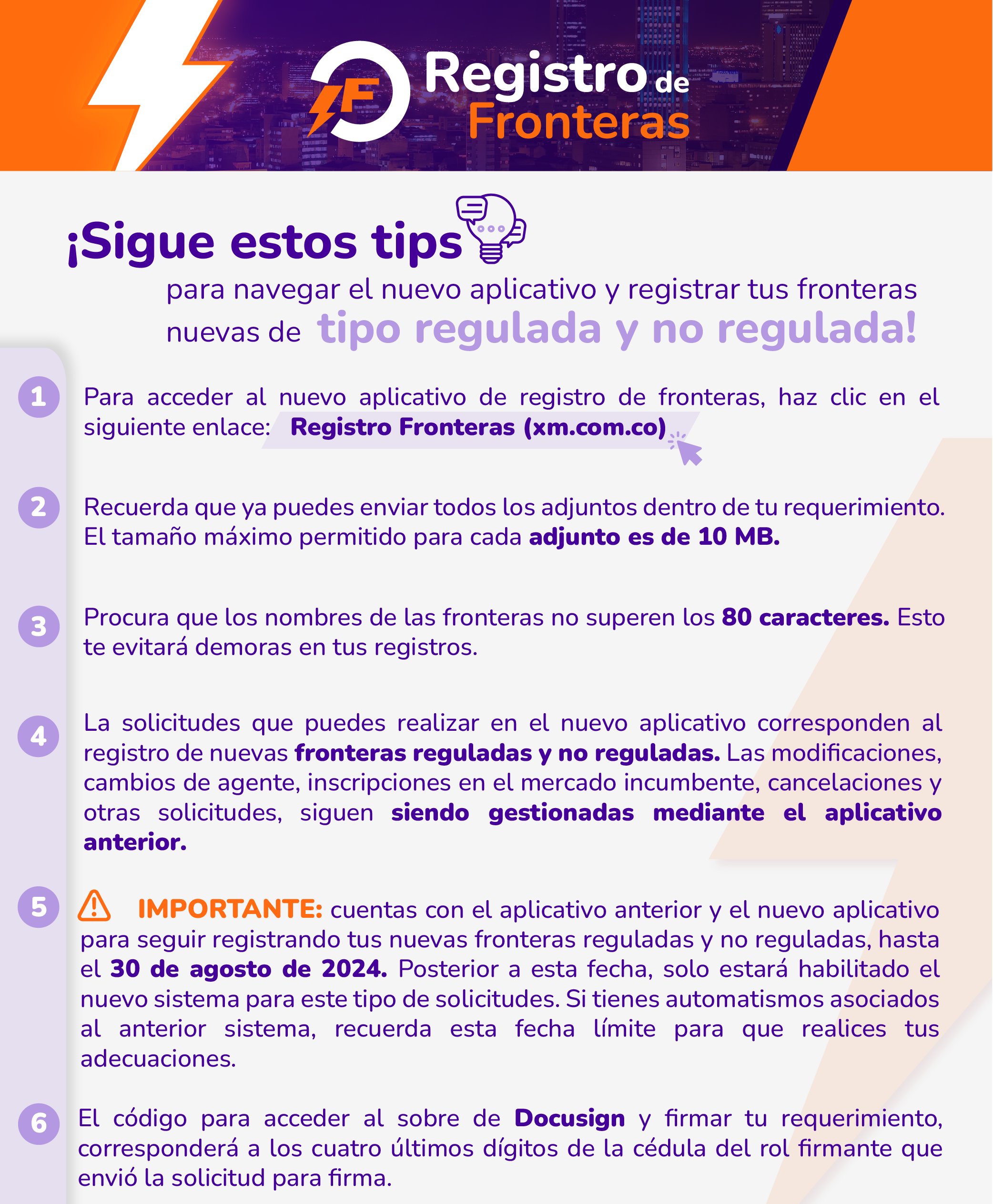 Tips para navegar el nuevo aplicativo- Registro de fronteras