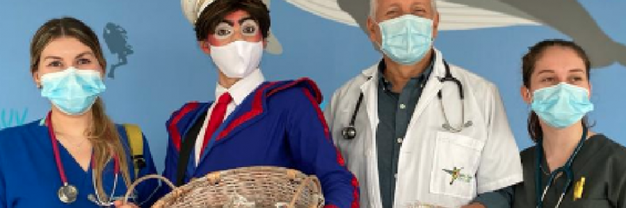 Abrazo personal médico