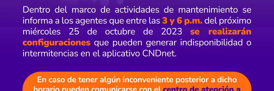 Mantenimiento CNDnet 25 de octubre