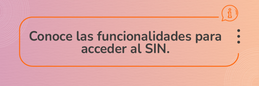 Conoce las funcionalidades para acceder al SIN