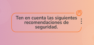 Ten en cuenta las siguientes recomendaciones de seguridad